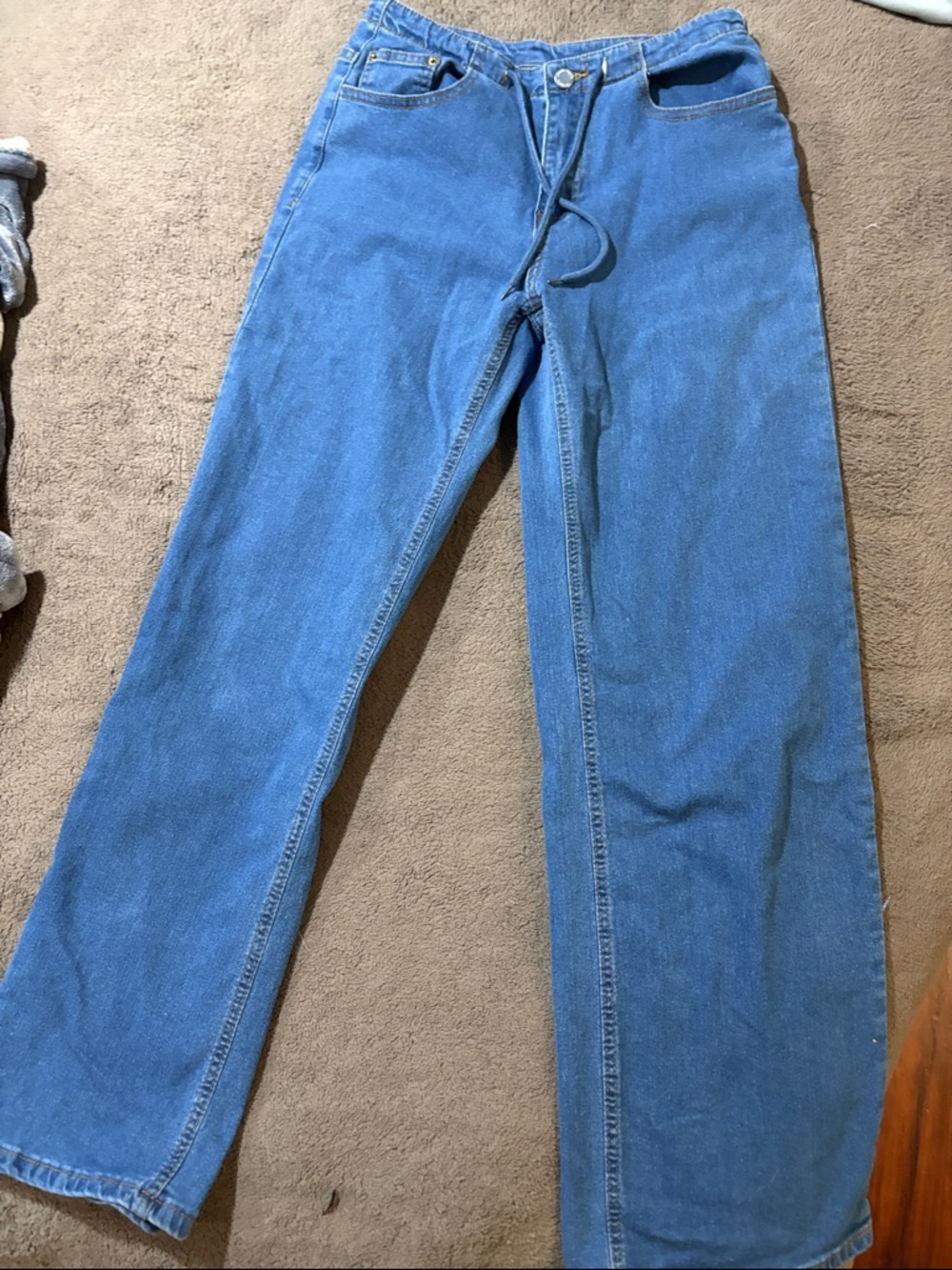 Classic Blue Denim Wide-Leg Jeans